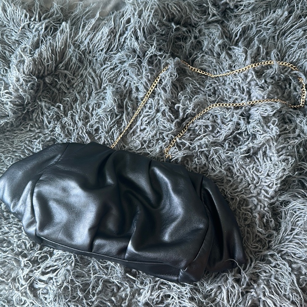 Black Leather Clutch